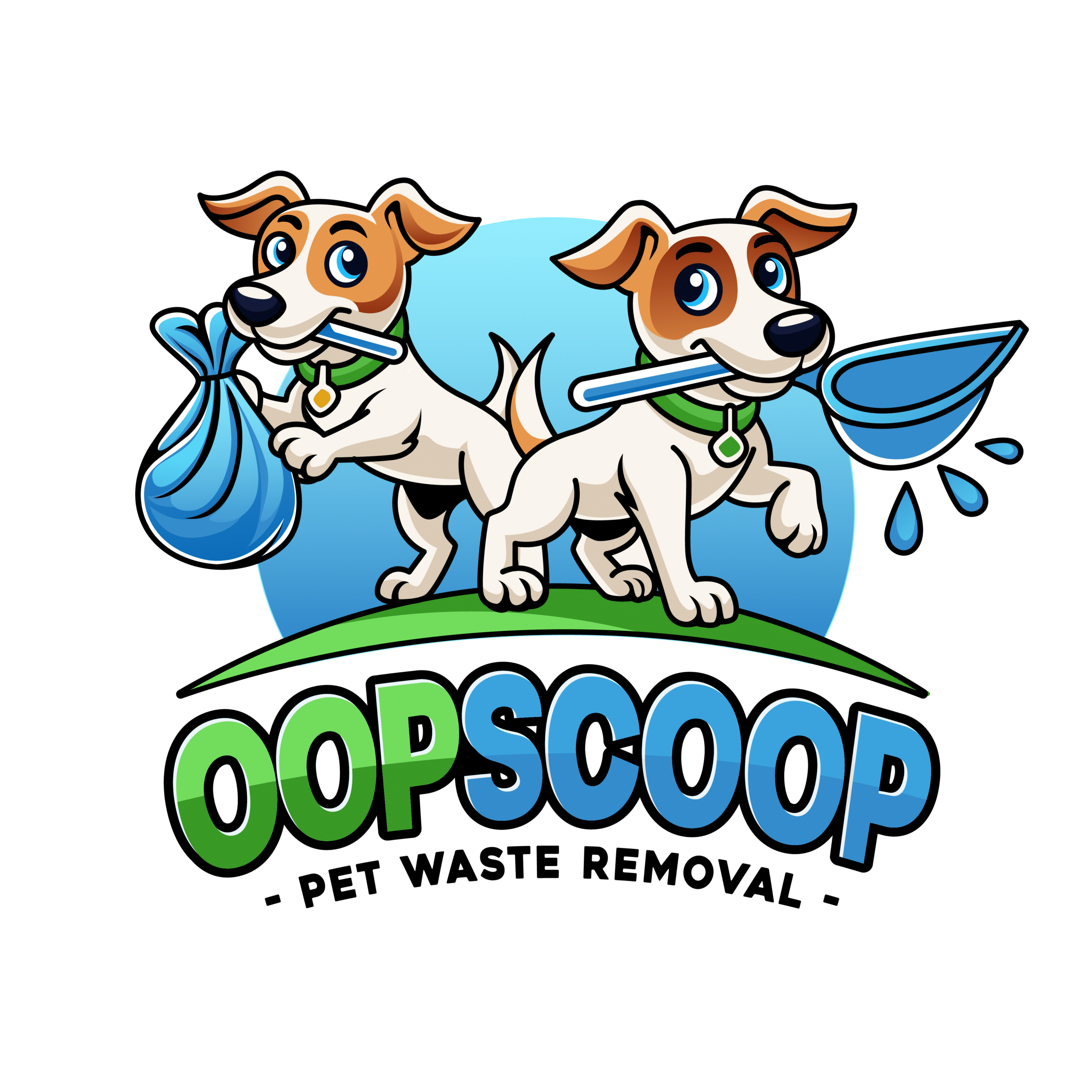 Oop Scoop Logo, Delaware's Best Pet Waste Removal and Dog Poop Pickup Company, Keeping Your Backyard Clean and Pets and children safe.